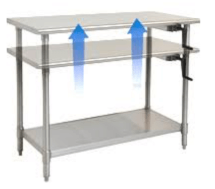 Adjustable stainless steel work table