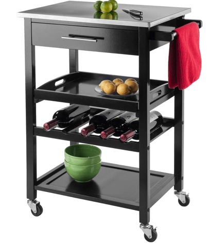 Dining cart with wine rack