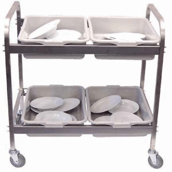 Dish collector stainless steel trolley