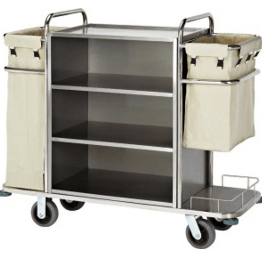 Housekeeping stainless steel trolley