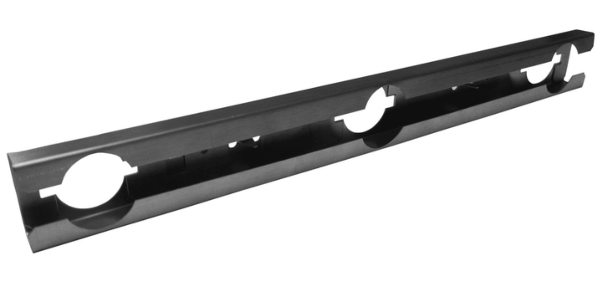 Stainless steel burner brace-rail