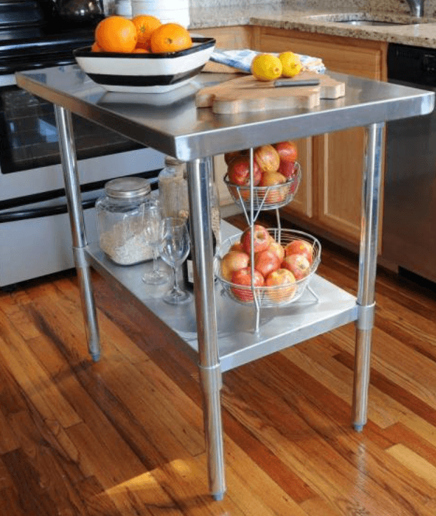 Stainless steel kitchen island