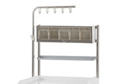 Stainless steel medical trolley organizers