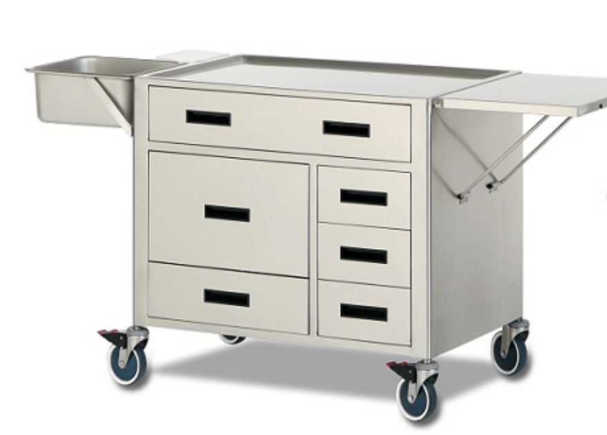 Stainless steel medical trolley