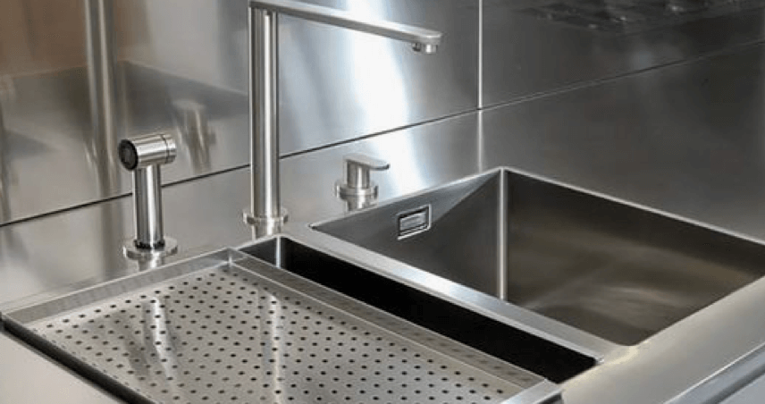 Stainless steel sink and faucet