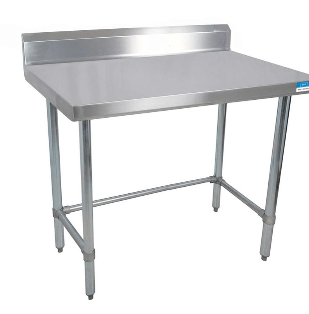 Stainless steel work table with an upstand