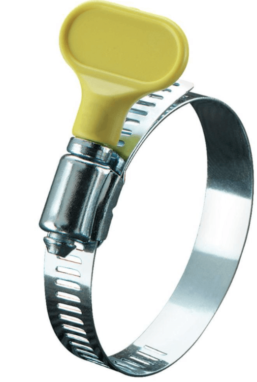 Stainless steel thumb-screw hose clamp