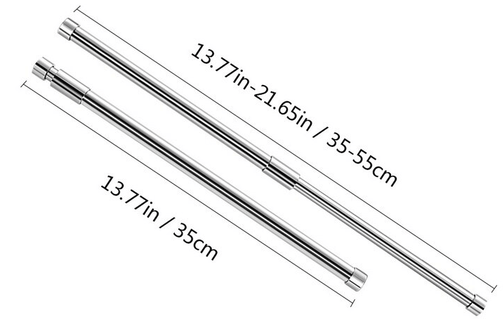 Adjustable length of hanging rod