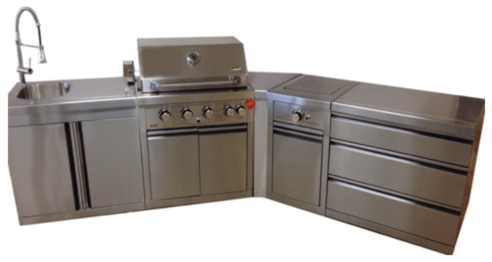 Corner stainless steel BBQ cabinet