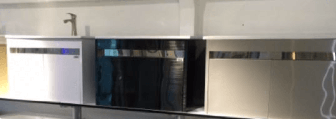 Painted stainless steel bathroom cabinets