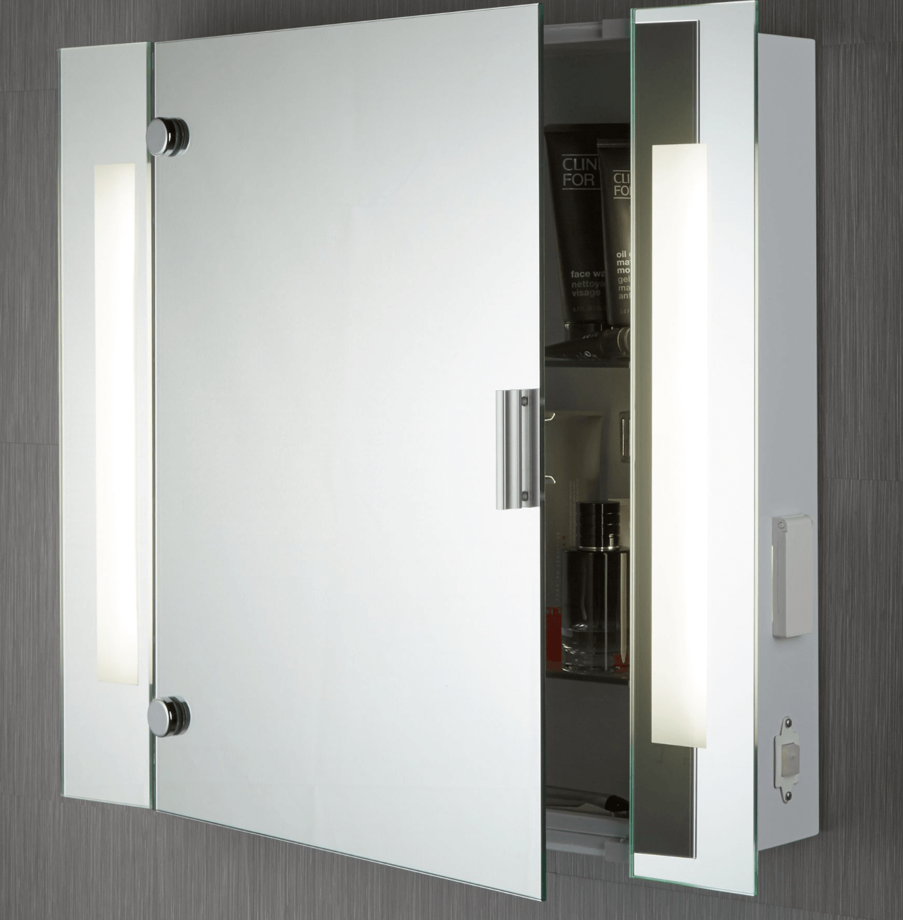 Stainless steel bathroom cabinet with lights