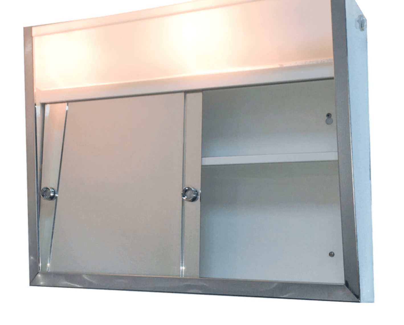 Stainless steel bathroom storage with lights