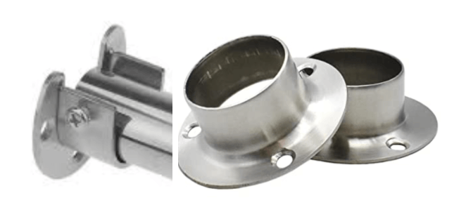 Stainless steel flanges and socket holders