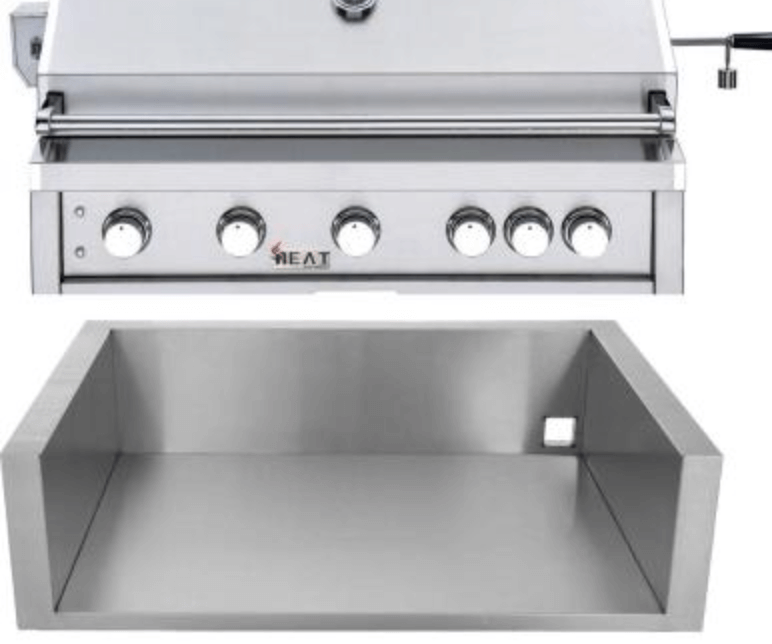 Stainless steel insert grill BBQ cabinet