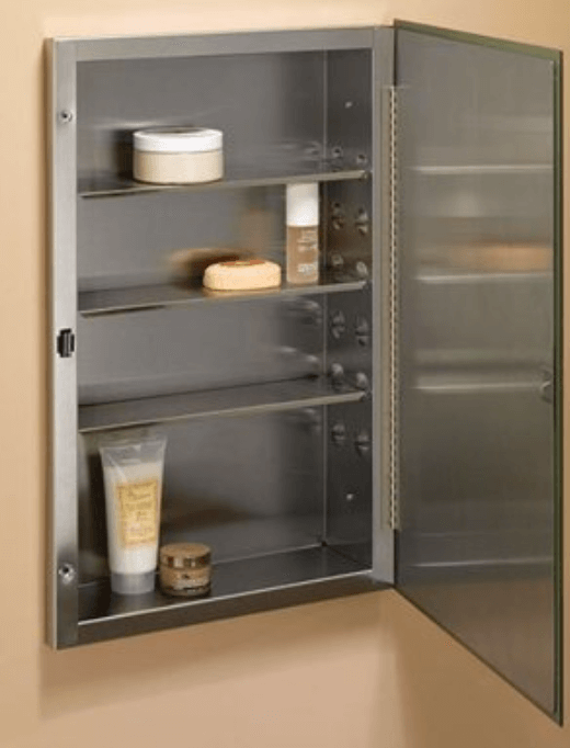 Stainless steel recessed bathroom cabinet