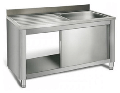 Stainless steel sink with a drying surface