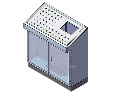 desk console enclosure with screen