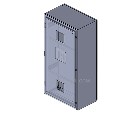 free standing stainless steel NEMA type 3 enclosure with viewing window