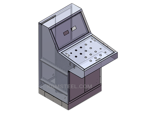 single door steel piano type desk console enclosure