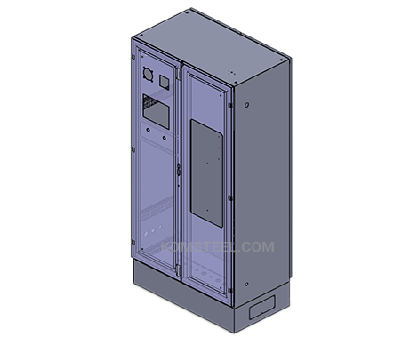 stainless steel double door free standing NEMA 12 enclosure with viewing door