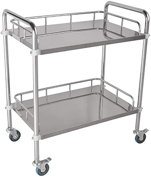 2 Layer Medical Stainless Steel Cart