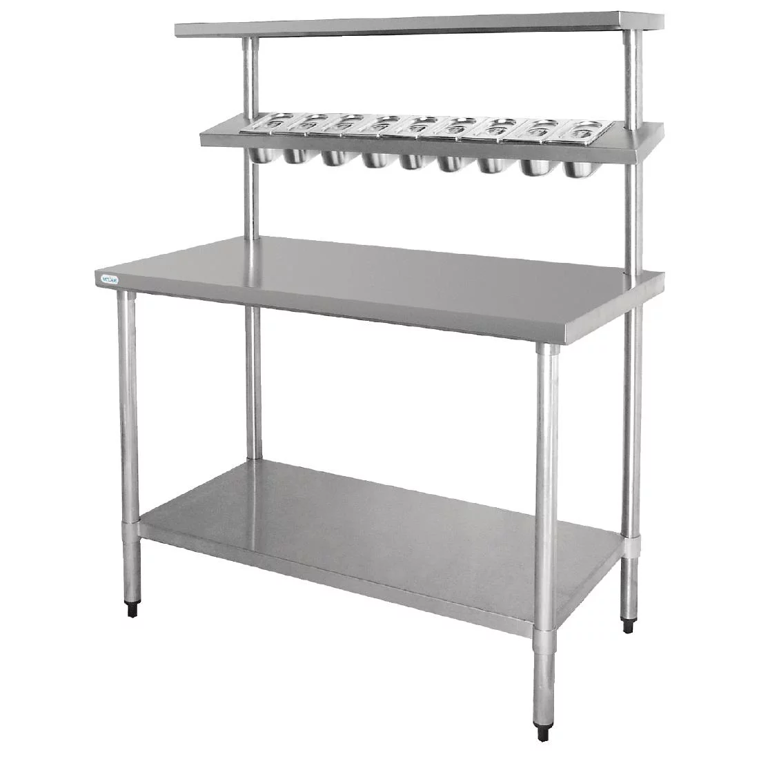 With Gantry Stainless Steel Prep Table