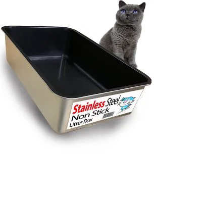 Non-Stick Cat Stainless Steel Litter Box