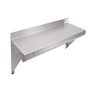 24L x 12W Stainless Steel Standard Wall Shelf