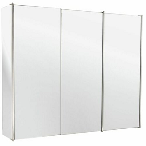 3-Door Mirrored Stainless Steel Bathroom Cabinet