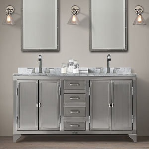 Double Stainless Steel Vanity Cabinet