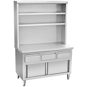 Restaurant kitchen stainless steel storage cabinet