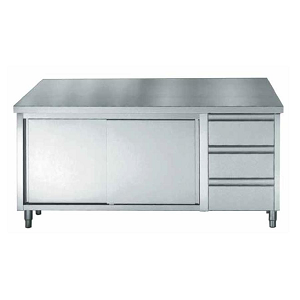 Stainless Steel Cupboard with Drawers