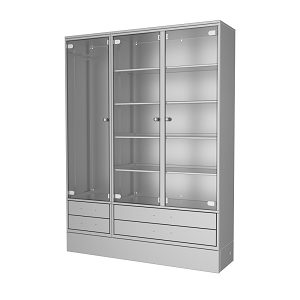 Stainless Steel Cupboard with Glass Doors