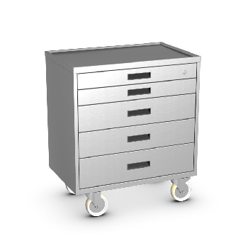 5 Drawer Stainless Steel Rolling Tool Cabinet