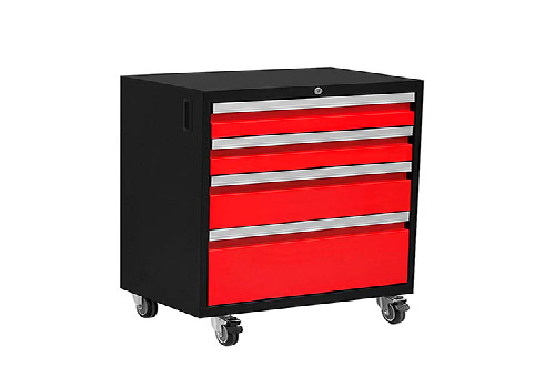 Red Tough Stainless Steel Rolling Tool Cabinet