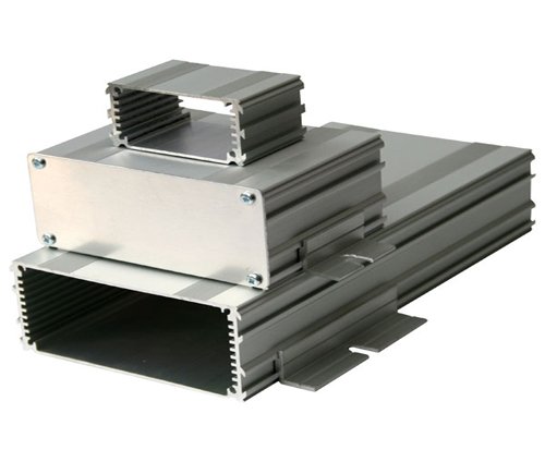 Silver aluminum extruded enclosure