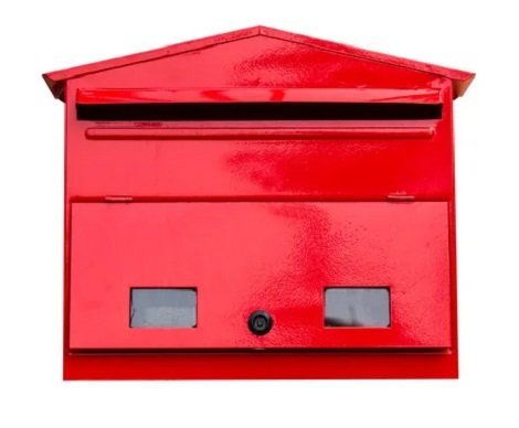 Red Sheet Metal Mailbox