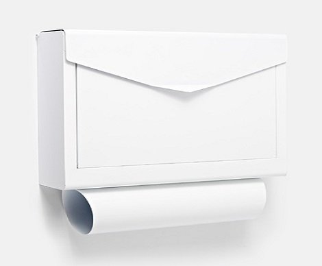 White Sheet Metal Mailbox