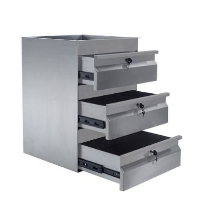 3-Tier Thick Stainless Steel Drawers