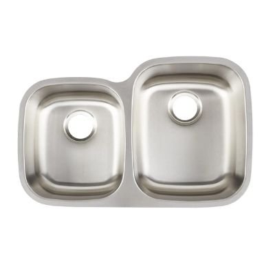 Offset Double Bowl Undermount Stainless Steel Sink