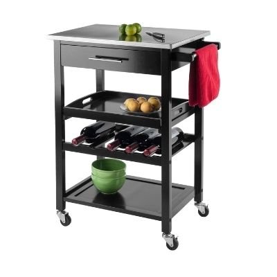 Solid Top Stainless Steel Kitchen Cart