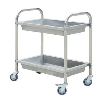 Stainless Steel Restaurant Dish Collection Trolley