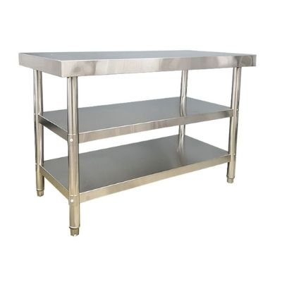 Stainless steel work table with Slatted Edge